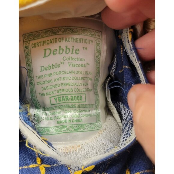 Vintage Debbie by Visconti Porcelain Doll from the Debbie Doll Collection - Picture 7 of 16